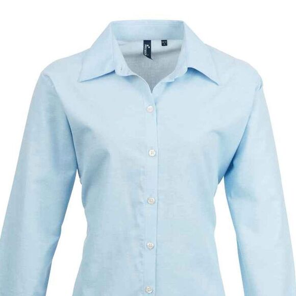Premier Womens/Ladies Signature Oxford Long Sleeve Office/Formal Shirt/Blouse / - Picture 2 of 3
